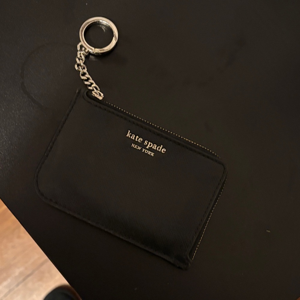Kate Spade Black Leather Keychain Pouch